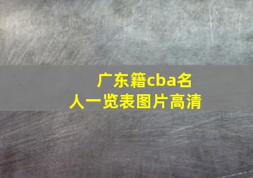 广东籍cba名人一览表图片高清