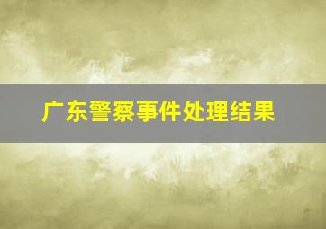 广东警察事件处理结果