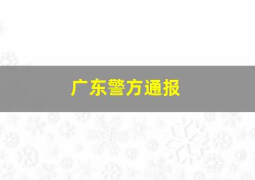 广东警方通报