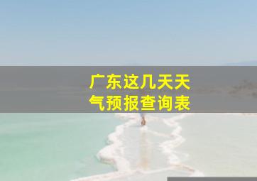 广东这几天天气预报查询表