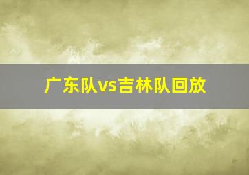 广东队vs吉林队回放