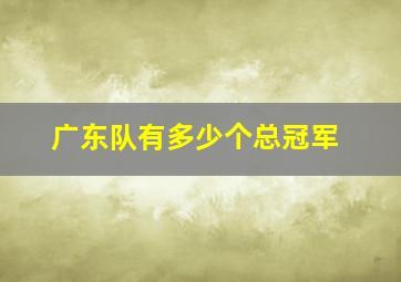 广东队有多少个总冠军