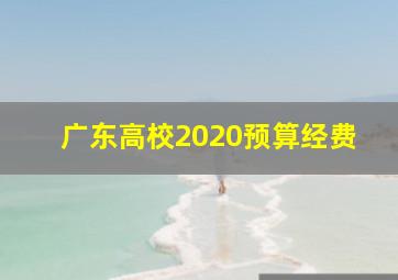 广东高校2020预算经费