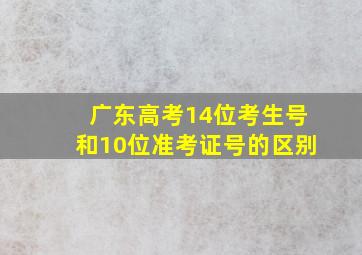 广东高考14位考生号和10位准考证号的区别