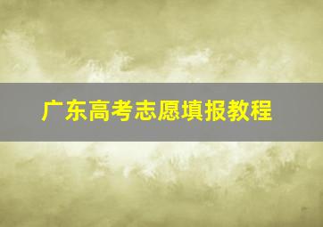 广东高考志愿填报教程