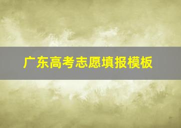 广东高考志愿填报模板