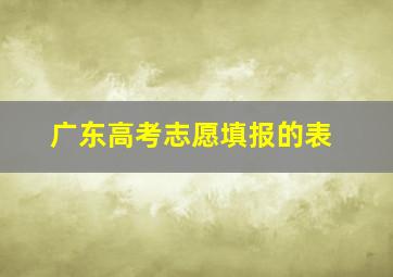 广东高考志愿填报的表