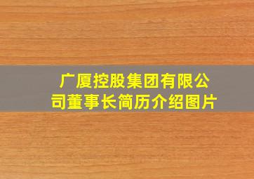 广厦控股集团有限公司董事长简历介绍图片