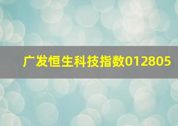 广发恒生科技指数012805