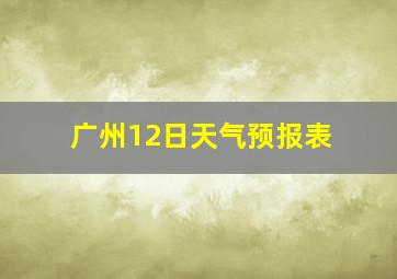 广州12日天气预报表