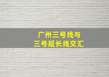 广州三号线与三号延长线交汇