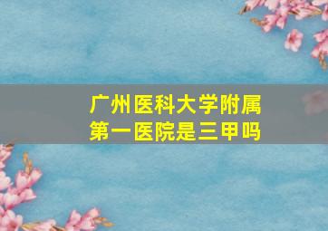 广州医科大学附属第一医院是三甲吗