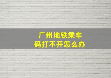 广州地铁乘车码打不开怎么办