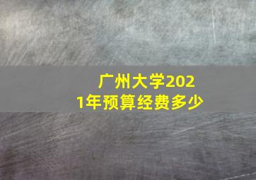 广州大学2021年预算经费多少