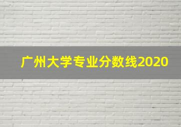 广州大学专业分数线2020