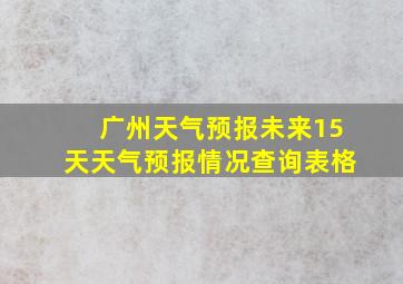 广州天气预报未来15天天气预报情况查询表格