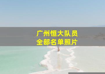 广州恒大队员全部名单照片