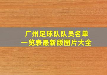 广州足球队队员名单一览表最新版图片大全