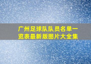 广州足球队队员名单一览表最新版图片大全集