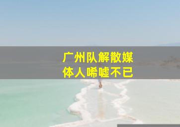 广州队解散媒体人唏嘘不已