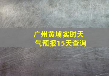 广州黄埔实时天气预报15天查询