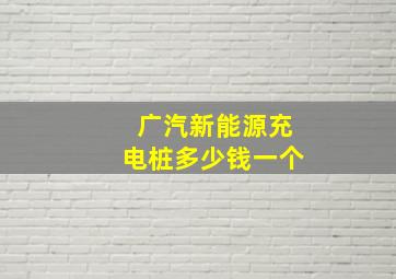 广汽新能源充电桩多少钱一个