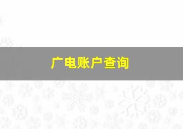 广电账户查询