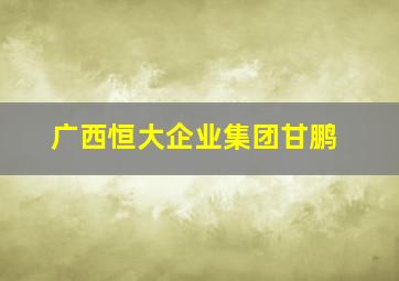 广西恒大企业集团甘鹏