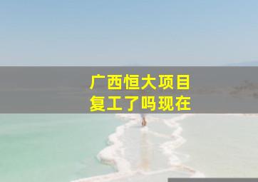 广西恒大项目复工了吗现在