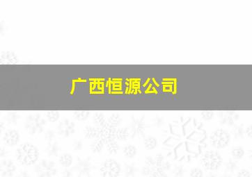 广西恒源公司