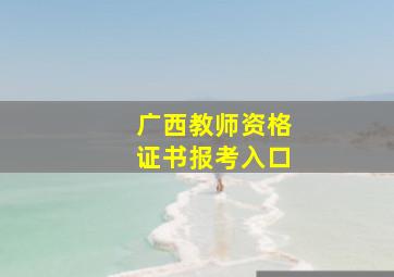 广西教师资格证书报考入口