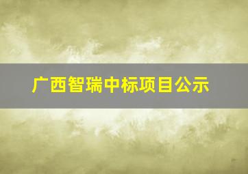 广西智瑞中标项目公示