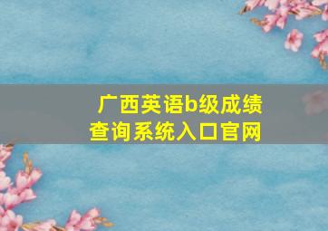 广西英语b级成绩查询系统入口官网