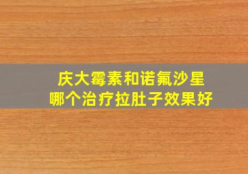 庆大霉素和诺氟沙星哪个治疗拉肚子效果好