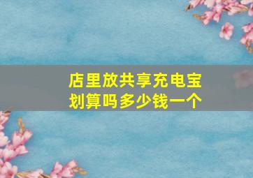 店里放共享充电宝划算吗多少钱一个