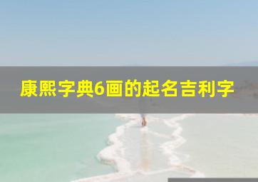 康熙字典6画的起名吉利字