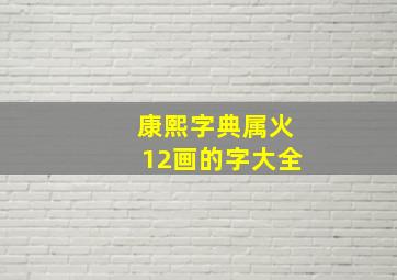 康熙字典属火12画的字大全