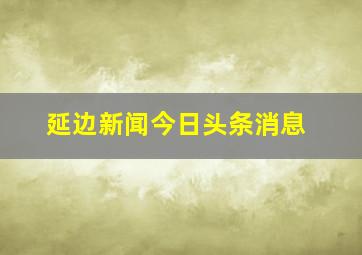 延边新闻今日头条消息