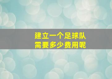 建立一个足球队需要多少费用呢