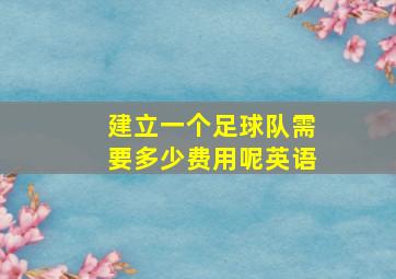 建立一个足球队需要多少费用呢英语