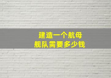 建造一个航母舰队需要多少钱