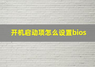 开机启动项怎么设置bios