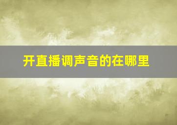 开直播调声音的在哪里