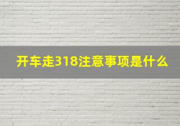 开车走318注意事项是什么