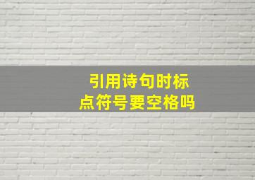 引用诗句时标点符号要空格吗