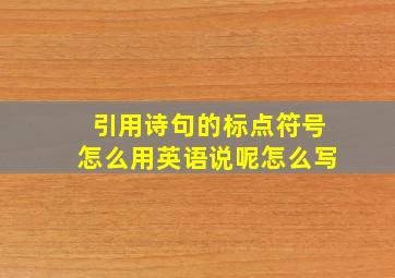 引用诗句的标点符号怎么用英语说呢怎么写