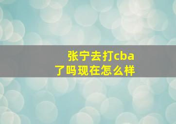 张宁去打cba了吗现在怎么样