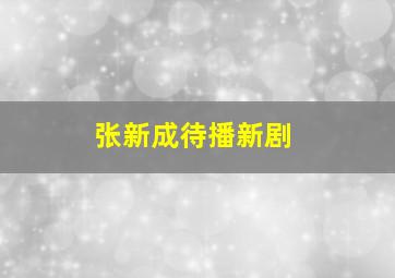 张新成待播新剧