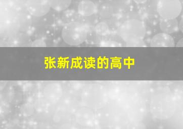 张新成读的高中