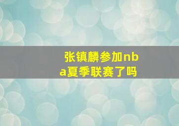 张镇麟参加nba夏季联赛了吗